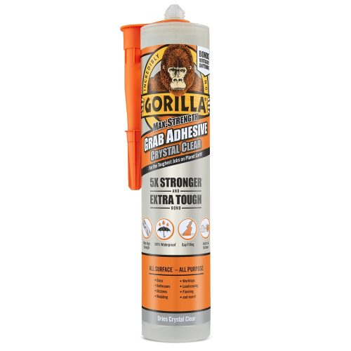 Gorilla GRAB CRYSTAL CLEAR Kristálytiszta Építési ragasztó extra erős 270ml