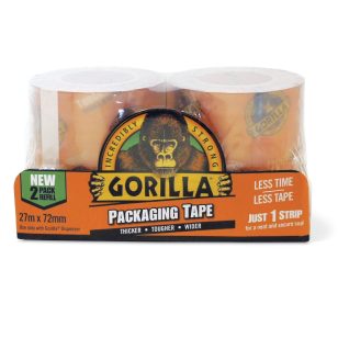   Gorilla Packaging Tape Utántöltő 2db x 27m x 72mm Extra Erős A termék forgalmazása megszűnik!