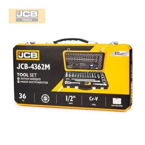 JCB 4362M dugókulcs készlet 1/2" 36 részes 8-32mm