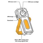 JCB Pocket II LED újratölthető munkalámpa 800 lm