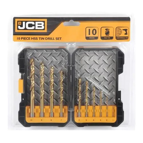 JCB fémfúrószár készlet HSS-Tin 1-10mm 10db