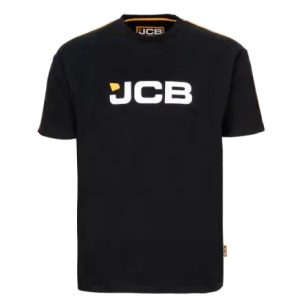 JCB fekete kereknyakú póló