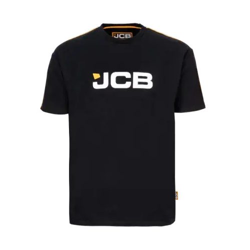 JCB fekete kereknyakú póló